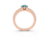 Rose gold Pear Cut Solitaire Diamond with Pavé Band and Four-Prong Setting_3