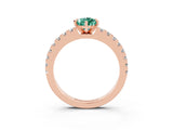 Rose gold Pear Cut Solitaire Diamond with Pavé Band and Four-Prong Setting_3