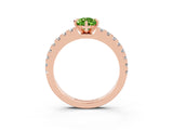 Rose gold Pear Cut Solitaire Diamond with Pavé Band and Four-Prong Setting_3