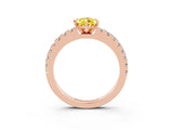 Rose gold Pear Cut Solitaire Diamond with Pavé Band and Four-Prong Setting_3