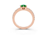Rose gold Pear Cut Solitaire Diamond with Pavé Band and Four-Prong Setting_3