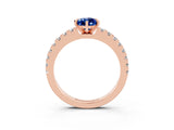 Rose gold Pear Cut Solitaire Diamond with Pavé Band and Four-Prong Setting_3