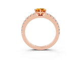 Rose gold Pear Cut Solitaire Diamond with Pavé Band and Four-Prong Setting_3
