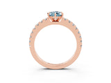 Rose gold Pear Cut Solitaire Diamond with Pavé Band and Four-Prong Setting_3