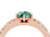 Rose gold Pear Cut Solitaire Diamond with Pavé Band and Four-Prong Setting_4