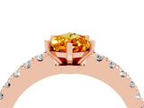 Rose gold Pear Cut Solitaire Diamond with Pavé Band and Four-Prong Setting_4