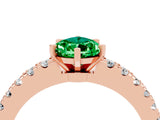 Rose gold Pear Cut Solitaire Diamond with Pavé Band and Four-Prong Setting_4