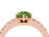 Rose gold Pear Cut Solitaire Diamond with Pavé Band and Four-Prong Setting_4