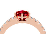 Rose gold Pear Cut Solitaire Diamond with Pavé Band and Four-Prong Setting_4