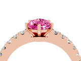Rose gold Pear Cut Solitaire Diamond with Pavé Band and Four-Prong Setting_4