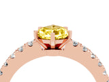 Rose gold Pear Cut Solitaire Diamond with Pavé Band and Four-Prong Setting_4