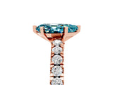 Rose gold Pear Cut Solitaire Diamond with Pavé Band and Four-Prong Setting_5