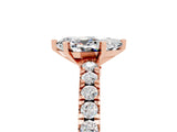 Rose gold Pear Cut Solitaire Diamond with Pavé Band and Four-Prong Setting_5