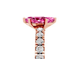 Rose gold Pear Cut Solitaire Diamond with Pavé Band and Four-Prong Setting_5