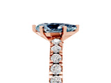 Rose gold Pear Cut Solitaire Diamond with Pavé Band and Four-Prong Setting_5