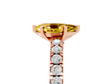 Rose gold Pear Cut Solitaire Diamond with Pavé Band and Four-Prong Setting_5