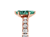 Rose gold Pear Cut Solitaire Diamond with Pavé Band and Four-Prong Setting_5
