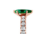 Rose gold Pear Cut Solitaire Diamond with Pavé Band and Four-Prong Setting_5