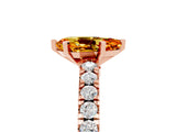 Rose gold Pear Cut Solitaire Diamond with Pavé Band and Four-Prong Setting_5