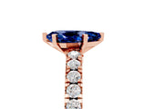 Rose gold Pear Cut Solitaire Diamond with Pavé Band and Four-Prong Setting_5