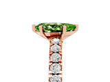 Rose gold Pear Cut Solitaire Diamond with Pavé Band and Four-Prong Setting_5