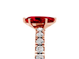 Rose gold Pear Cut Solitaire Diamond with Pavé Band and Four-Prong Setting_5