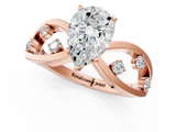 Rose gold Pear Cut Solitaire Diamond with Side Stones on Criss-Cross Band and Four-Prong Setting_26