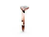 Rose gold Pear Cut Solitaire Engagement Ring with Flat Band and Four-Prong Setting 2