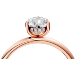 Rose gold Pear Cut Solitaire Engagement Ring with Four-Prong Setting and Classic Band_44