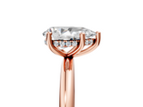 Rose gold Pear Cut Solitaire Engagement Ring with Four-Prong Setting and Classic Band_45