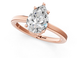 Rose gold Pear Cut Solitaire Engagement Ring with Four-Prong Setting on a Classic Band_38