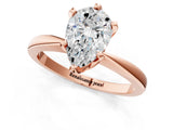 Rose gold Pear Cut Solitaire Engagement Ring with Six-Prong Setting and Tapered Band_4