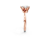 Rose gold Pear Cut Solitaire Engagement Ring with Six-Prong Setting and Tapered Band_5