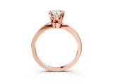 Rose gold Pear Cut Solitaire Engagement Ring with Six-Prong Setting and Tapered Band_6