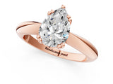 Rose gold Pear Cut Solitaire Engagement Ring with Tapered Band and Four-Prong Setting 1