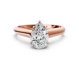 Rose gold Pear Cut Solitaire Engagement Ring with Tapered Band and Four-Prong Setting_3