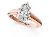 Rose gold Pear Cut Solitaire Engagement Ring with Tapered Band and Four-Prong Setting_4