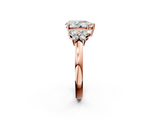 Rose gold Pear Cut Solitaire Floral Diamond Ring with Four-Prong Setting_39