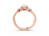 Rose gold Pear Cut Solitaire Floral Diamond Ring with Four-Prong Setting_40