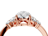 Rose gold Pear Cut Solitaire Floral Diamond Ring with Four-Prong Setting_41