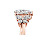 Rose gold Pear Cut Solitaire Floral Diamond Ring with Four-Prong Setting_42