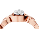 Rose gold Pear Cut Solitaire Intertwined Band Prong Setting Ring_18