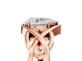 Rose gold Pear Cut Solitaire Intertwined Band Prong Setting Ring_19