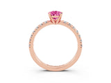 Rose gold Pear Cut Solitaire Pave Diamond Engagement Ring with Four-Prong Setting_15