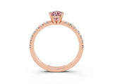 Rose gold Pear Cut Solitaire Pave Diamond Engagement Ring with Four-Prong Setting_15