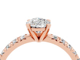 Rose gold Pear Cut Solitaire Pave Diamond Engagement Ring with Four-Prong Setting_16