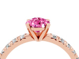 Rose gold Pear Cut Solitaire Pave Diamond Engagement Ring with Four-Prong Setting_16