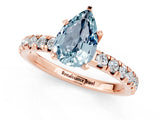 Rose gold Pear Cut Solitaire Pave Diamond Engagement Ring with Four-Prong Setting_1