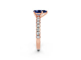 Rose gold Pear Cut Solitaire Pave Diamond Engagement Ring with Four-Prong Setting_2