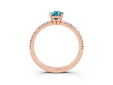 Rose gold Pear Cut Solitaire Pave Diamond Engagement Ring with Four-Prong Setting_3